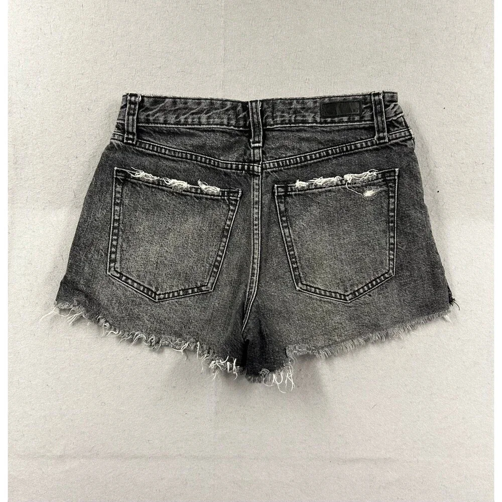 Abercrombie & Fitch Women’s Black Denim Annie High Rise Shorts 2/26